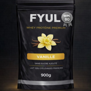 Whey Protéine Premium Française Vanille 900g | 80% Protéines | Lait Français