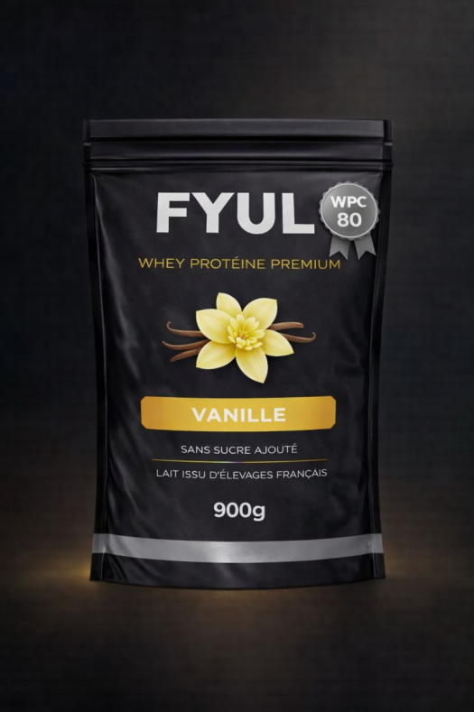 Whey Protéine Premium Française Vanille 900g | 80% Protéines | Lait Français