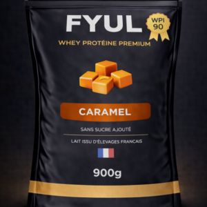 Whey Protéine Premium Française Caramel 900g | 90% Protéines | Lait Français
