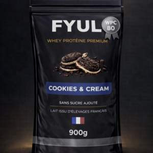 Whey Protéine Premium Française Cookies & Cream 900g | 80% Protéines | Lait Français