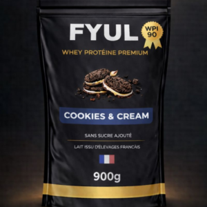 Whey Protéine Premium Française Cookies & Cream 900g | 90% Protéines | Lait Français