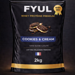 Whey Protéine Premium Française Cookies & Cream 2kg | 90% Protéines | Lait Français