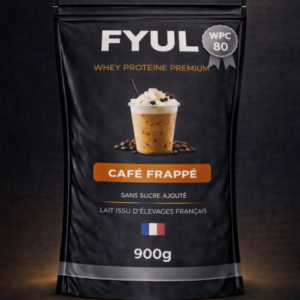 Whey Protéine Premium Française Café Frappé 900g | 80% Protéines | Lait Français