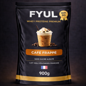 Whey Protéine Premium Française Café Frappé 900g | 90% Protéines | Lait Français