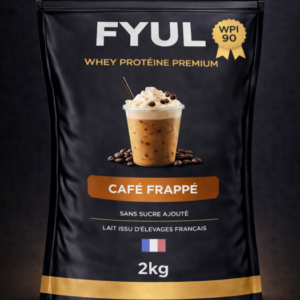 Whey Protéine Premium Française Café Frappé 2kg | 90% Protéines | Lait Français