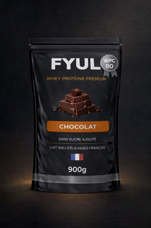 Whey Protéine Premium Française Chocolat 900g | 80% Protéines | Lait Français