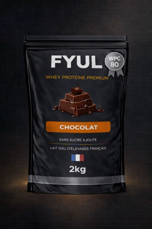 Whey Protéine Premium Française Chocolat 2kg | 80% Protéines | Lait Français