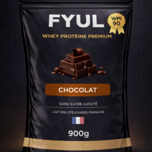 Whey Protéine Premium Française Chocolat 900g | 90% Protéines | Lait Français