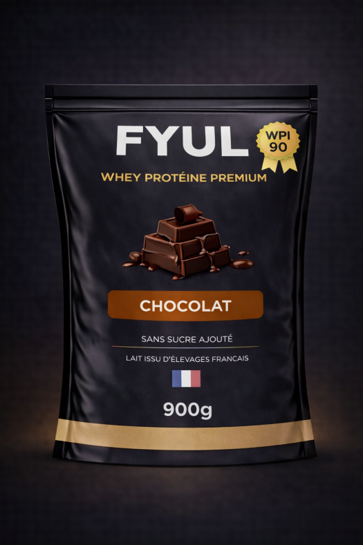 Whey Protéine Premium Française Chocolat 900g | 90% Protéines | Lait Français