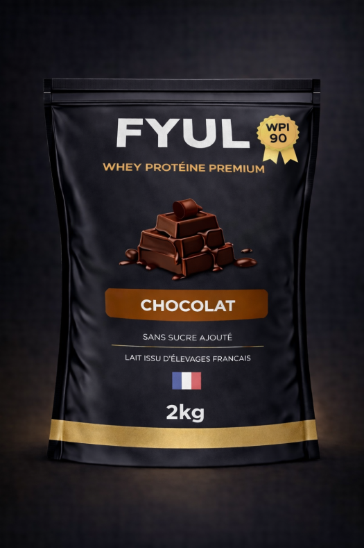 Whey Protéine Premium Française Chocolat 2kg | 90% Protéines | Lait Français