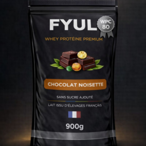 Whey Protéine Premium Française Chocolat Noisette 900g | 80% Protéines | Lait Français