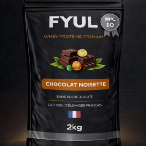 Whey Protéine Premium Française Chocolat Noisette 2kg | 80% Protéines | Lait Français
