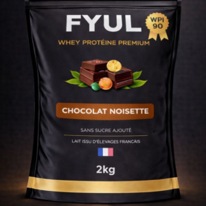 Whey Protéine Premium Française Chocolat Noisette 2kg | 90% Protéines | Lait Français
