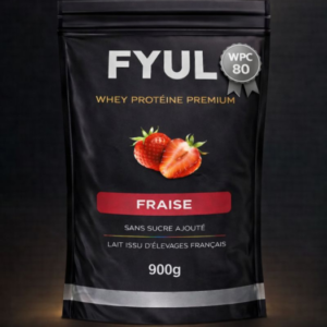 Whey Protéine Premium Française Fraise 900g | 80% Protéines | Lait Français