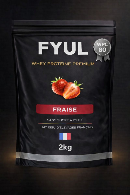 Whey Protéine Premium Française Vanille 2kg | 80% Protéines | Lait Français