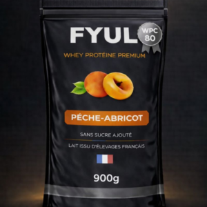 Whey Protéine Premium Française Pêche Abricot 900g | 80% Protéines | Lait Français