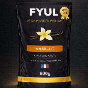 Whey Protéine Premium Française Vanille 900g | 90% Protéines | Lait Français