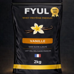 Whey Protéine Premium Française Vanille 2kg | 90% Protéines | Lait Français
